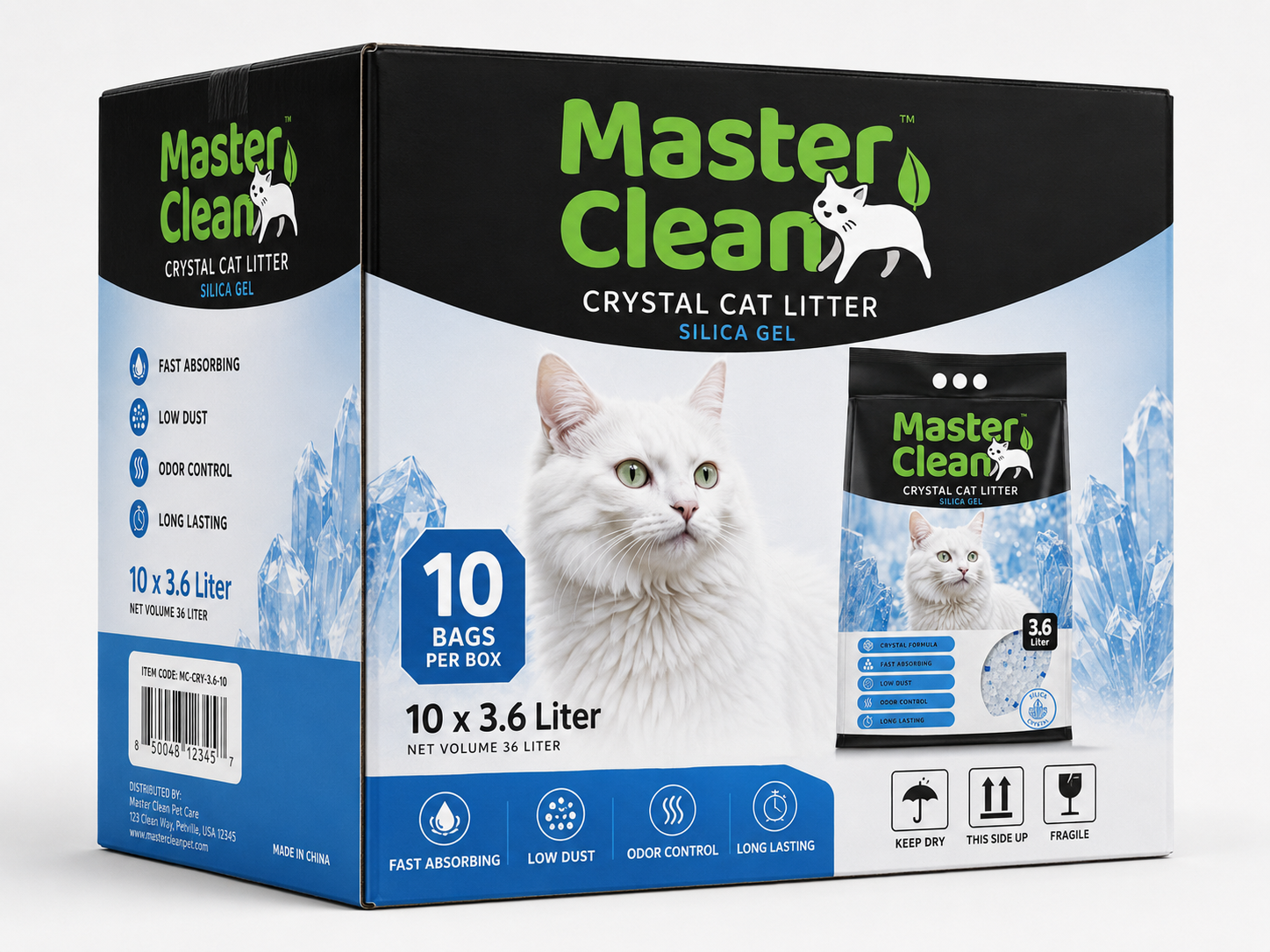 Master Clean Crystal Cat Litter